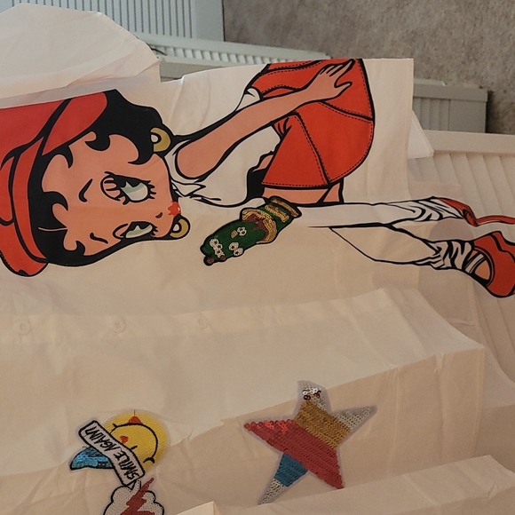 New Betty boop Trumpet Sleeve Fashion Sequins top - Picture 5 of 5